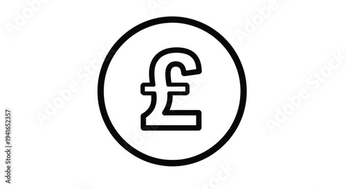 Simple black outline of a british pound symbol circular design silhouette