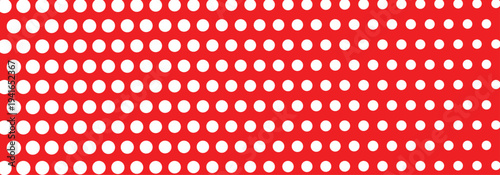 White polka dot seamless pattern on red color background.  Polka dot background used in branding for children items, toys, packaging, feminine dresses and textile design. EPS 10.
