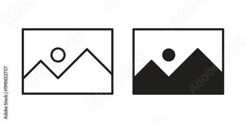 Picture icon concept. Silhouette, glyph symbol. Isolated design.