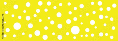 Doodle white polka dots pattern on a yellow background. Polka dot seamless pattern background used in fashion, packaging and graphics design. EPS 10.