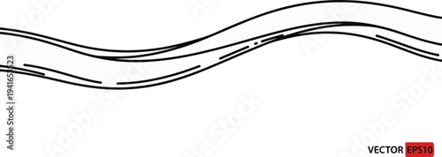 Abstract minimalist black lines form wavy patterns on a white background