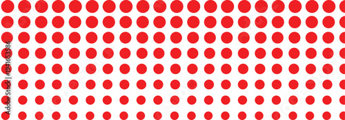 Doodle red polka dots pattern on a white background. Polka dot seamless pattern background used in fashion, packaging and graphics design. EPS 10.