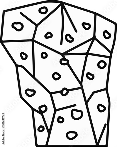 Abstract pattern of interconnected cells with internal voids