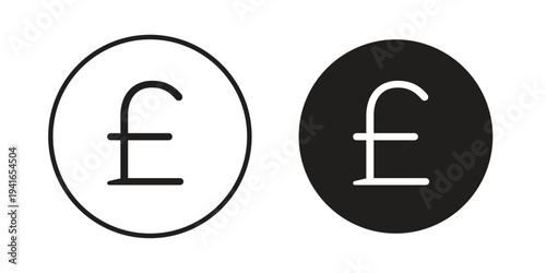 Pound icon concept. Silhouette, glyph symbol. Isolated design.