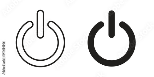 Power button icon concept. Silhouette, glyph symbol. Isolated design.