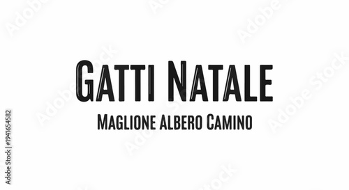 Black text "Gatti Natale" above "Maglione Albero Camino
