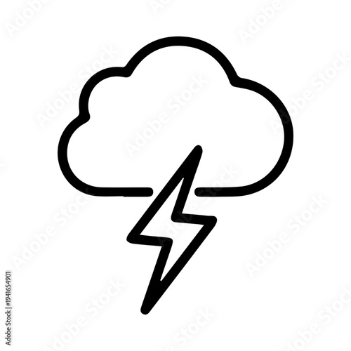 Cloud and lightning icon