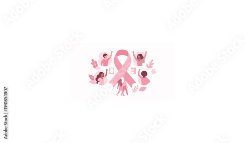 Breast Cancer Awareness Event Design Pink Ribbon Healthcare Vector
