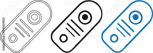 Icon set sound wave and play button symbols