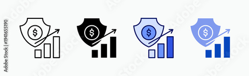 Business Growth Icon Sheet Multiple Style Collection Isolated Vector