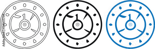 Gear icon set for industrial and mechanical designs