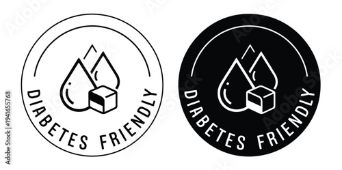 Diabetes Friendly Logo Symbol for Food Packaging Label Vector Illustration