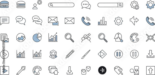 A collection of various computer and technology icons