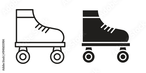 Roller skates icon concept. Silhouette, glyph symbol. Isolated design.