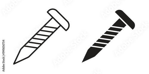 Screw icon concept. Silhouette, glyph symbol. Isolated design.