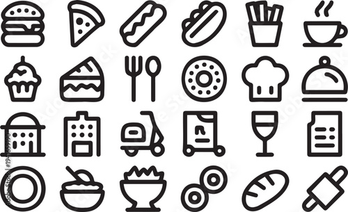 Food & Restaurant Icon Set