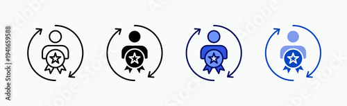 Customer Loyalty Icon Sheet Multiple Style Collection Isolated Vector