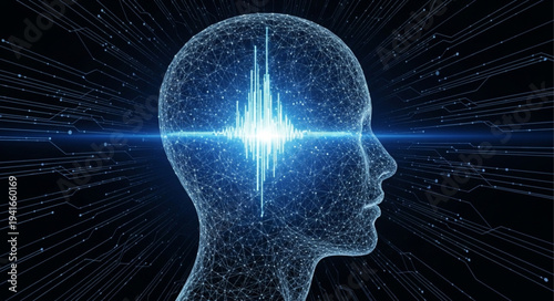 Digital Human Brain with Neural Network Visualization.