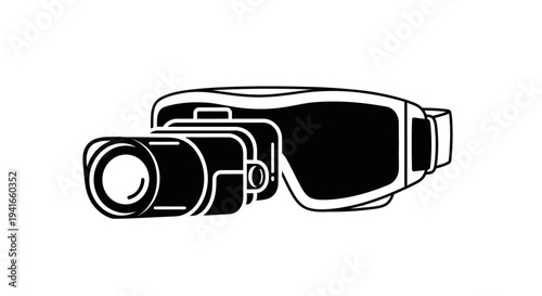 Virtual Reality Goggles with Camera Attachment - Futuristic Technology Concept