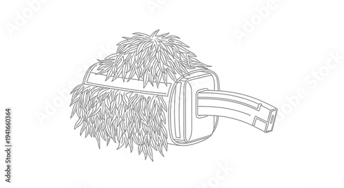 Virtual Reality Headset Covered in Leaves, Nature VR Concept