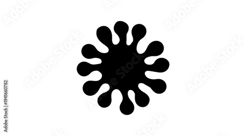 A Unique black ink blot. An abstract design in the form of a ink blot