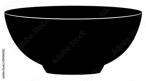 A silhouette of a black bowl, perfect for showcasing your favorite foods.