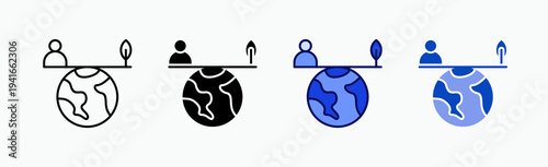 Equilibrium Icon Sheet Multiple Style Collection Isolated Vector