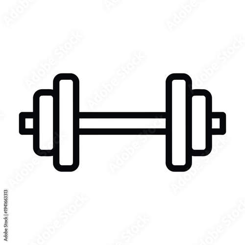 Dumbbell Gym Weight Icon, Fitness Workout Equipment Vector