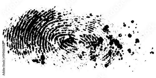 Abstract black fingerprint texture with grunge distressed pattern background.