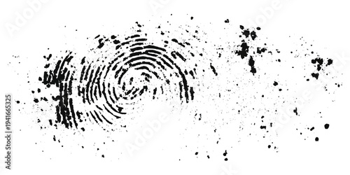 Abstract black fingerprint texture with grunge distressed pattern background.