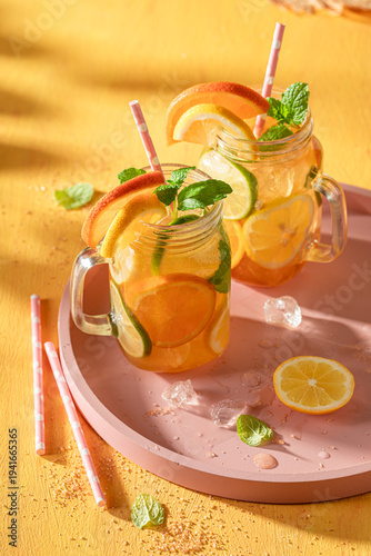 Fresh and tasty lemonade ma...