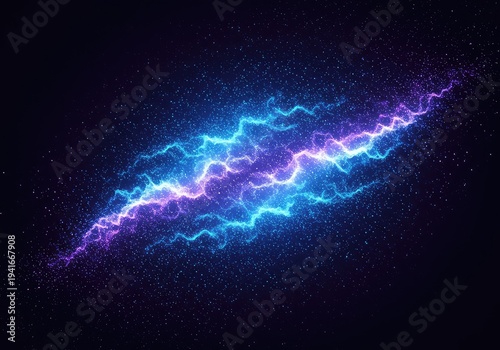 Deep blue and violet cosmic matrix of fluctuating energy waves. Abstract illustration of unknown subatomic particles radiating a vibrant, ethereal glow ,blue ,texture ,dimension