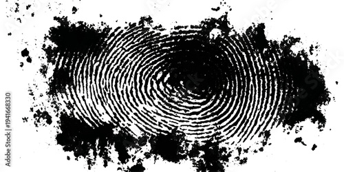 Abstract black fingerprint texture with grunge distressed pattern background.