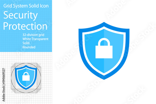 Network security shield icon, antivirus software logo