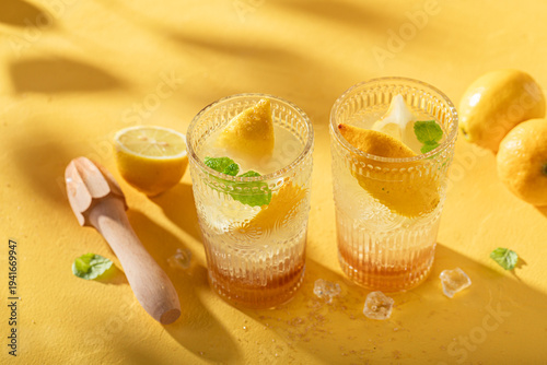 Sour and sweet lemonade wit...
