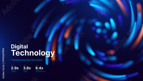 Digital Data Flow Visualization Featuring Optic Fiber Streams and Neural Network Links. Backdrop for Tech Innovation Reports, Speed-Optimized Presentations or Futuristic Data Infrastructure Designs