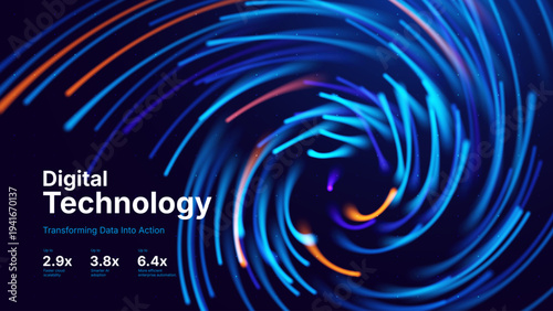 Dynamic Digital Streamlines and Fiber Optic Paths Highlighting Fast Data Transfer Technology. BG for Science Reports, Network Visualizations or Fast Speed Internet Concepts in Tech Marketing
