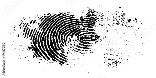 Abstract black fingerprint texture with grunge distressed pattern background.