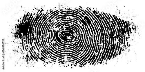 Abstract black fingerprint texture with grunge distressed pattern background.