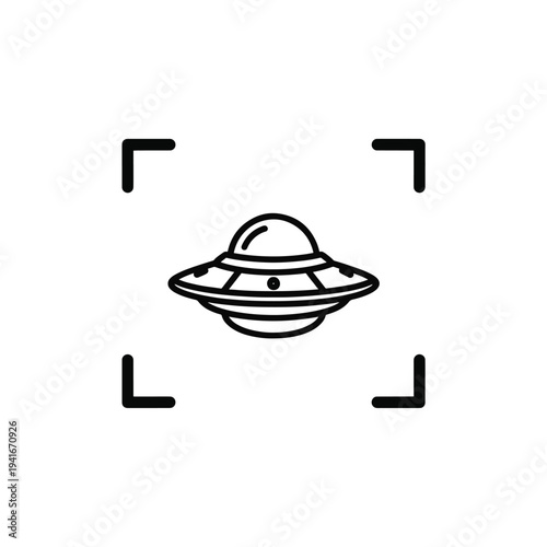Stylized Alien Spaceship Hovering in Space with Planet and Stars Science Fiction Concept Art for Futuristic Adventure