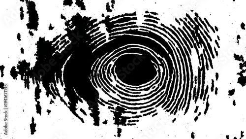 Abstract black fingerprint texture with grunge distressed pattern background.