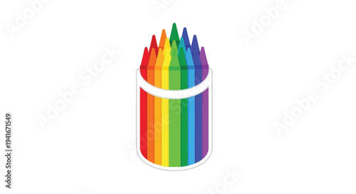 Set of colorful pencils vector, rainbow colored pencils