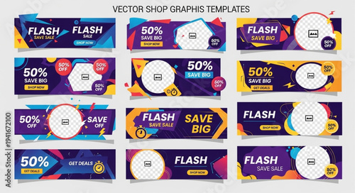Collection of Flash Sale Banners with 50 Discount.