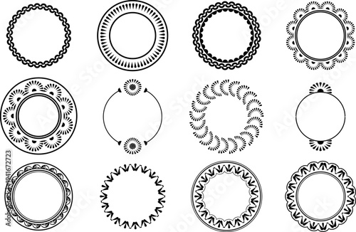 vector frames black on a white background