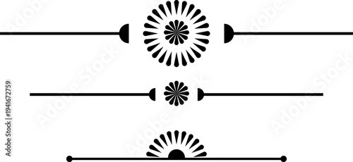 black and white set of delimiters for text, dividers