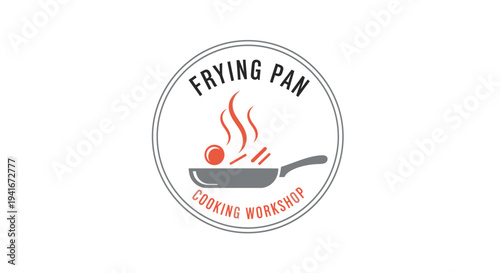 Frying Pan Cooking Workstation Logo Design.