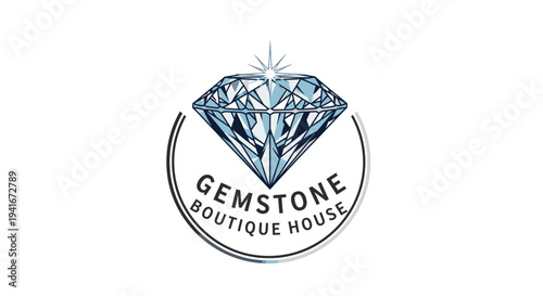 Gemstone Boutique House Luxury Jewel Logo.