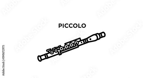 Piccolo Musical Instrument Illustration.