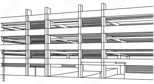 Multi Level Parking Garage Structure.