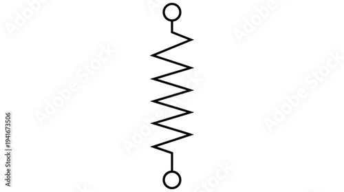 Simple black and white line drawing of a zigzag resistor symbol with connection points.